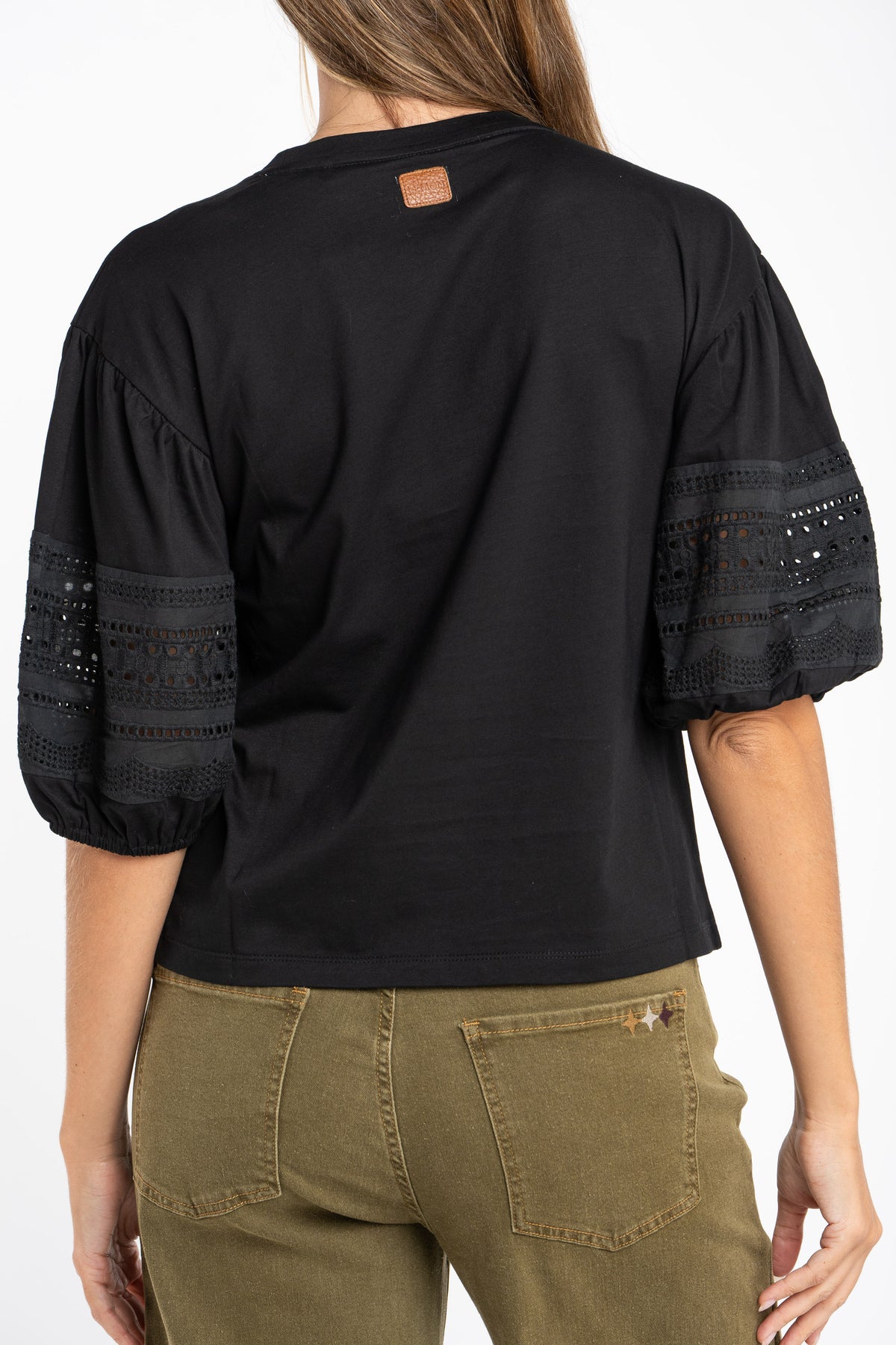 Camiseta Algodão Combinada - Preto