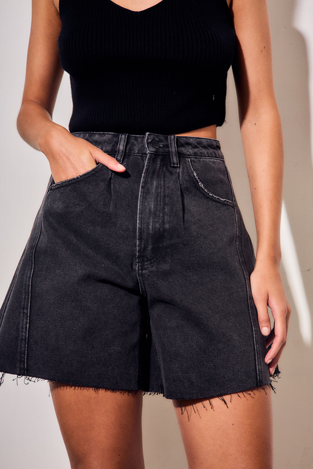 Bermuda Wide Leg - Preto