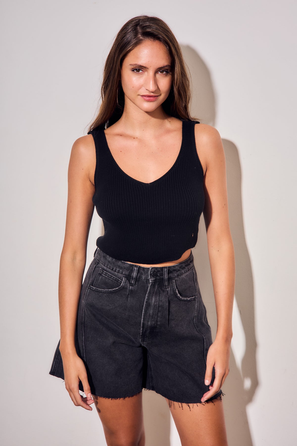 Bermuda Wide Leg - Preto