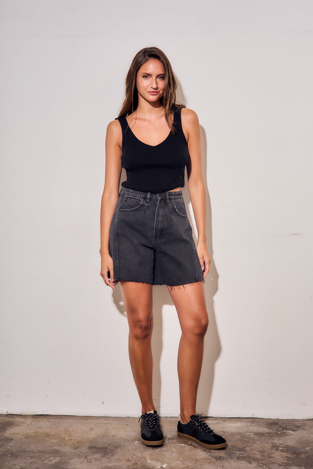 Bermuda Wide Leg - Preto