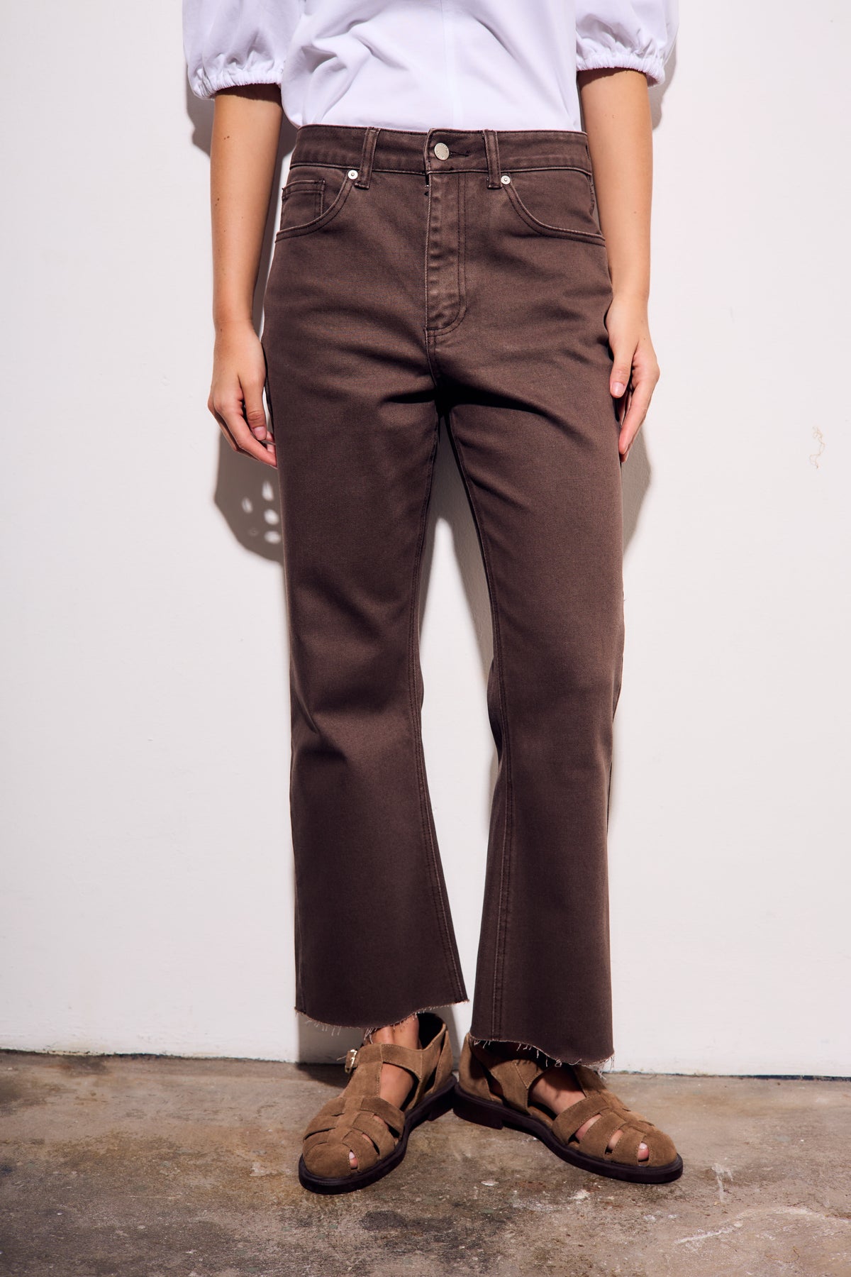 Jeans Flare Marrom - Marrom