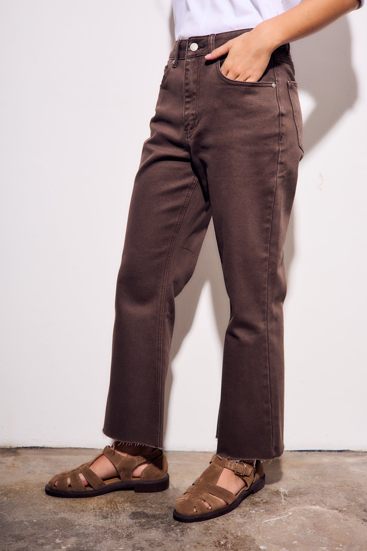 Jeans Flare Marrom - Marrom