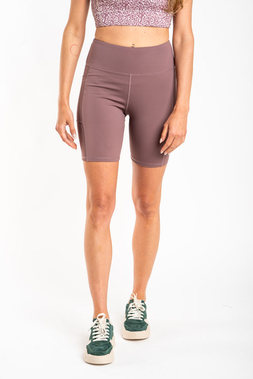 Biker Fitness Cintura Alta - Malva