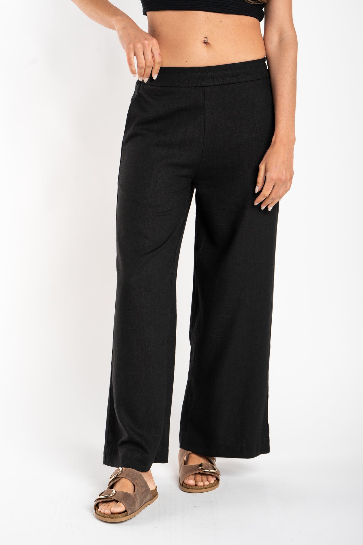 Calça com Linho - Preto