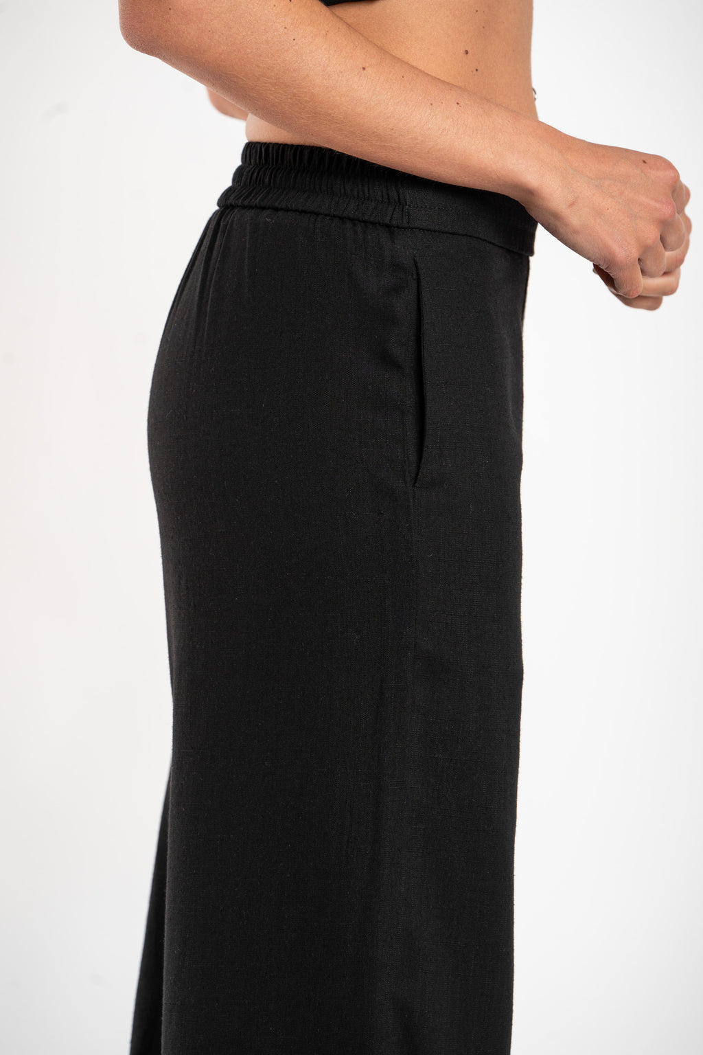 Calça com Linho - Preto