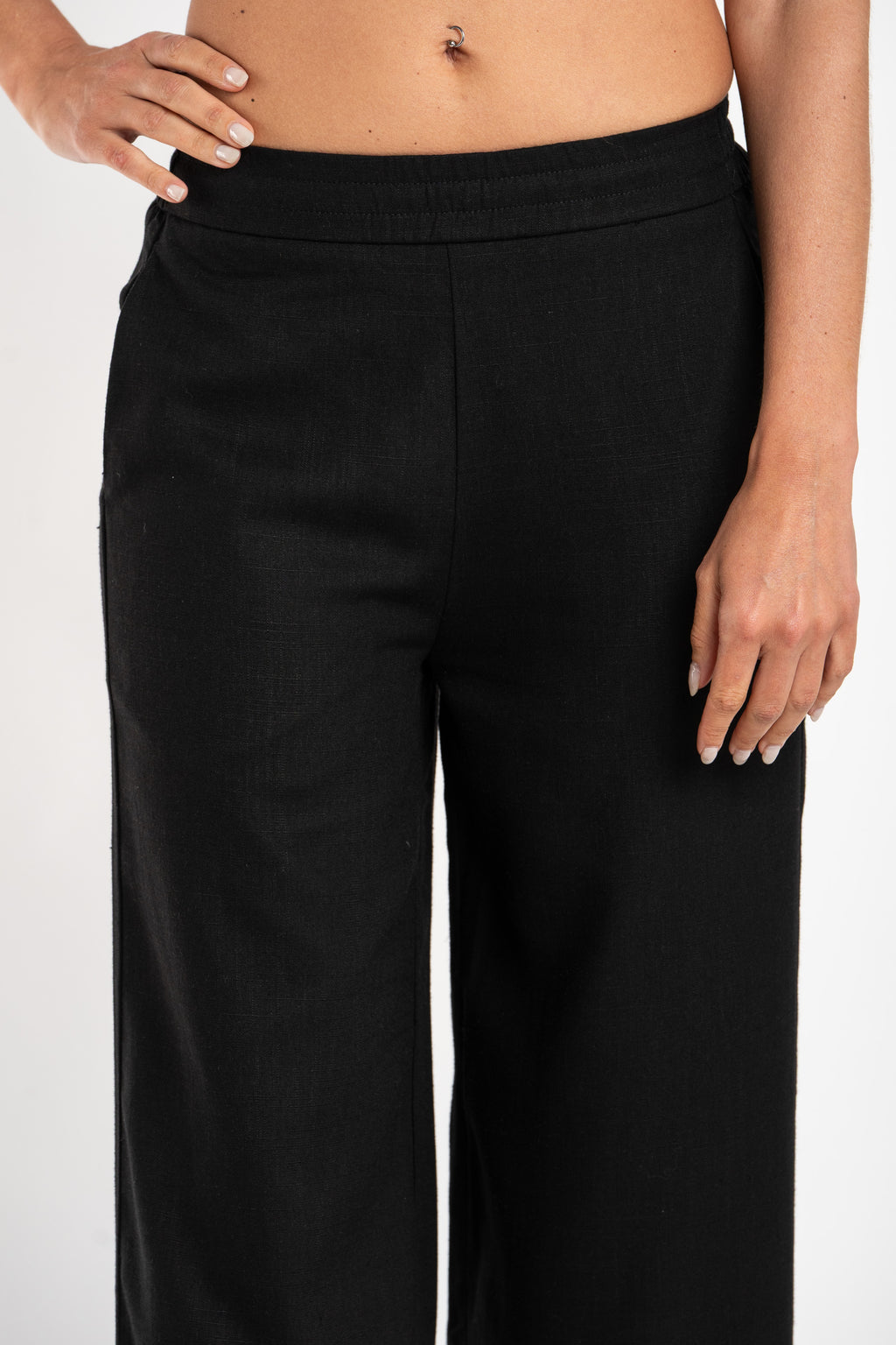 Calça com Linho - Preto