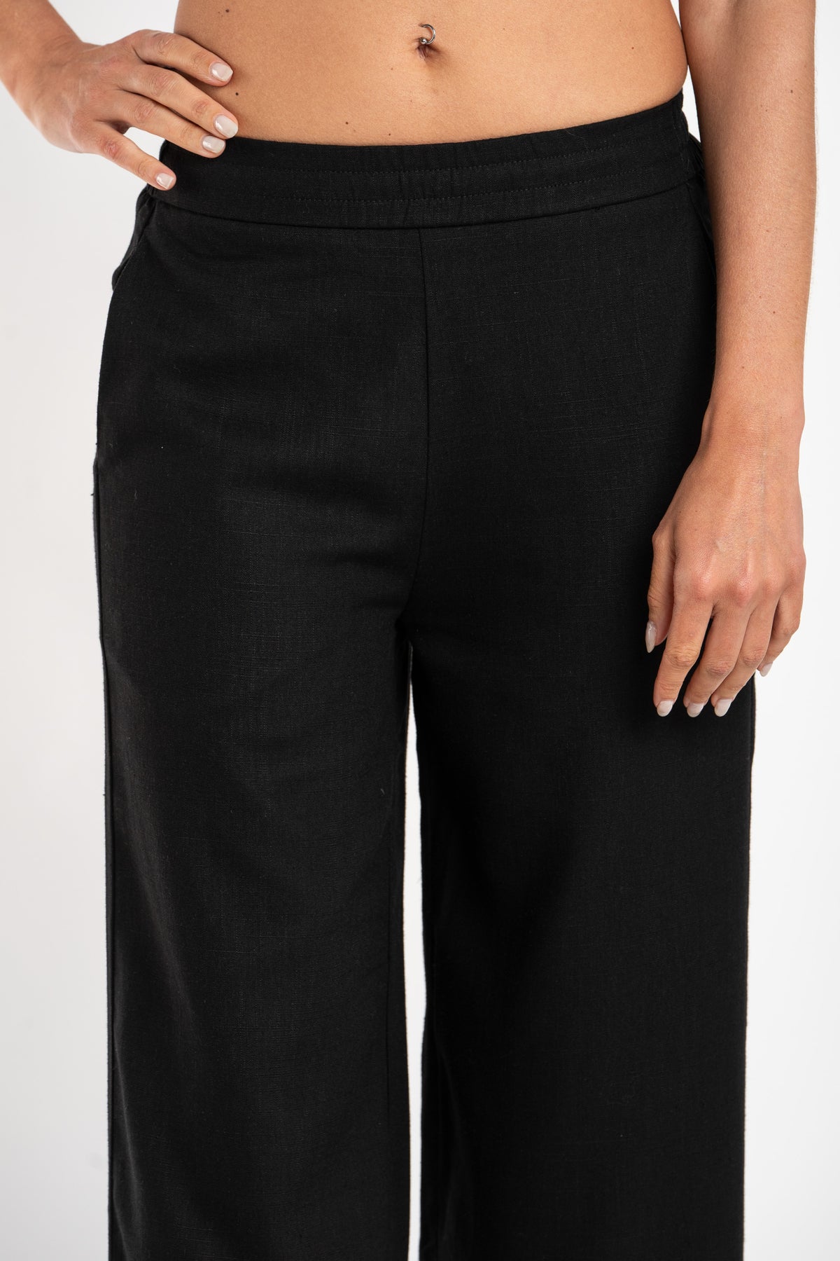 Calça com Linho - Preto