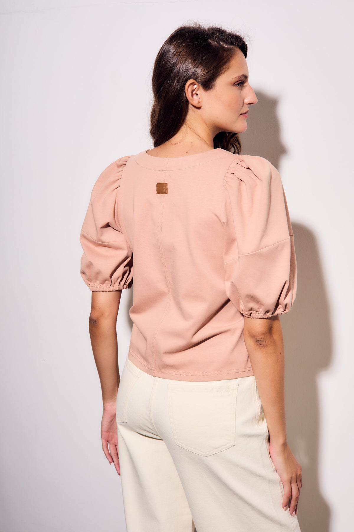 Camiseta Algodão Manga Bufante - Rosa