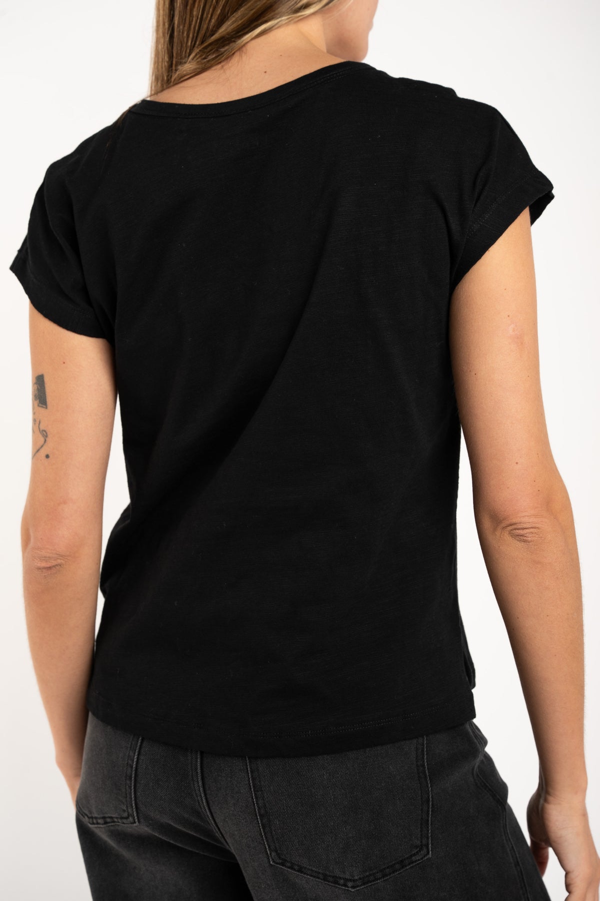 Camiseta Algodão Flamê - Preto