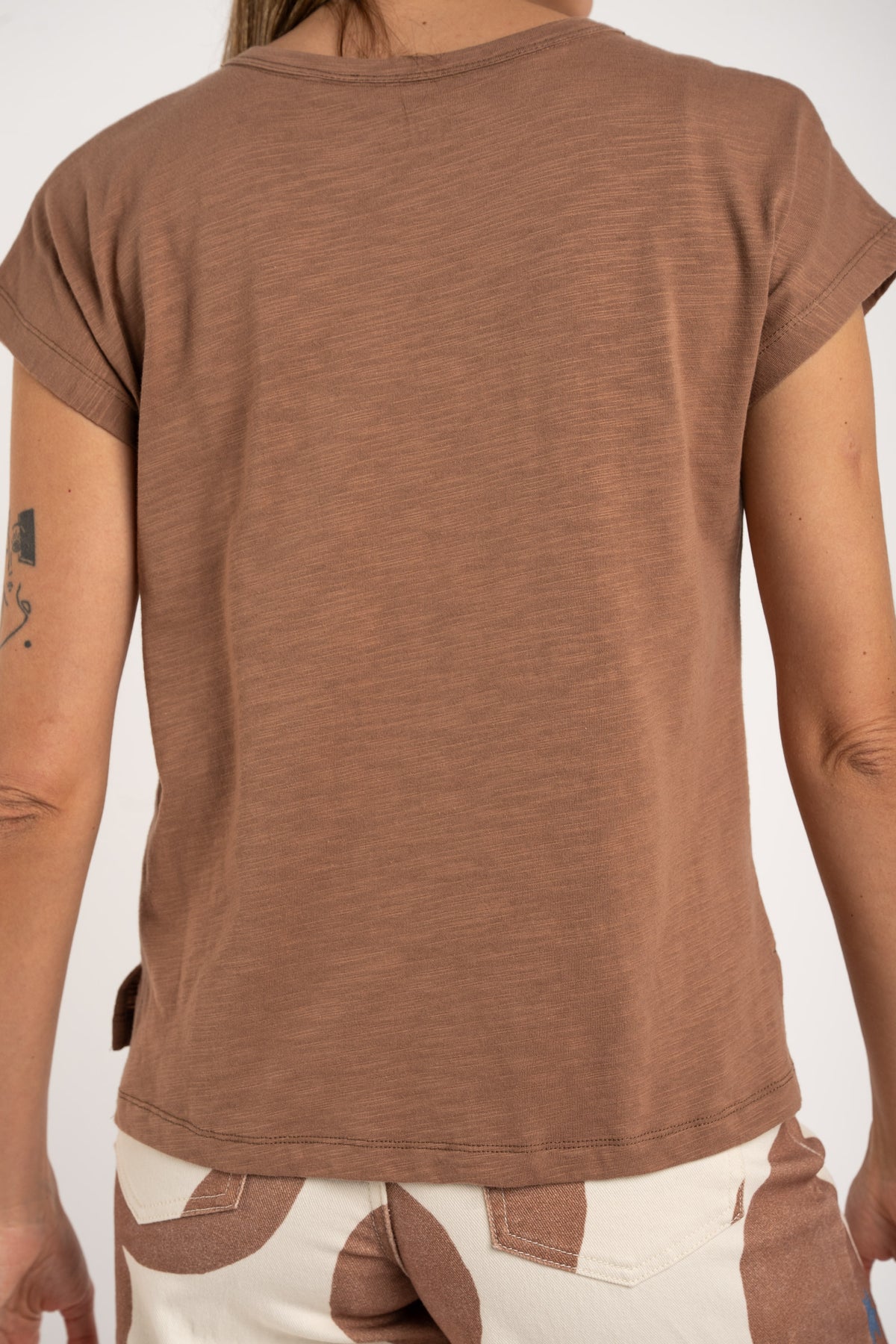 Camiseta Algodão Flamê - Vison