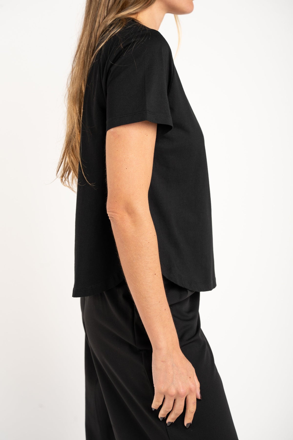 Camiseta Algodão Peinado Preto - Lemon