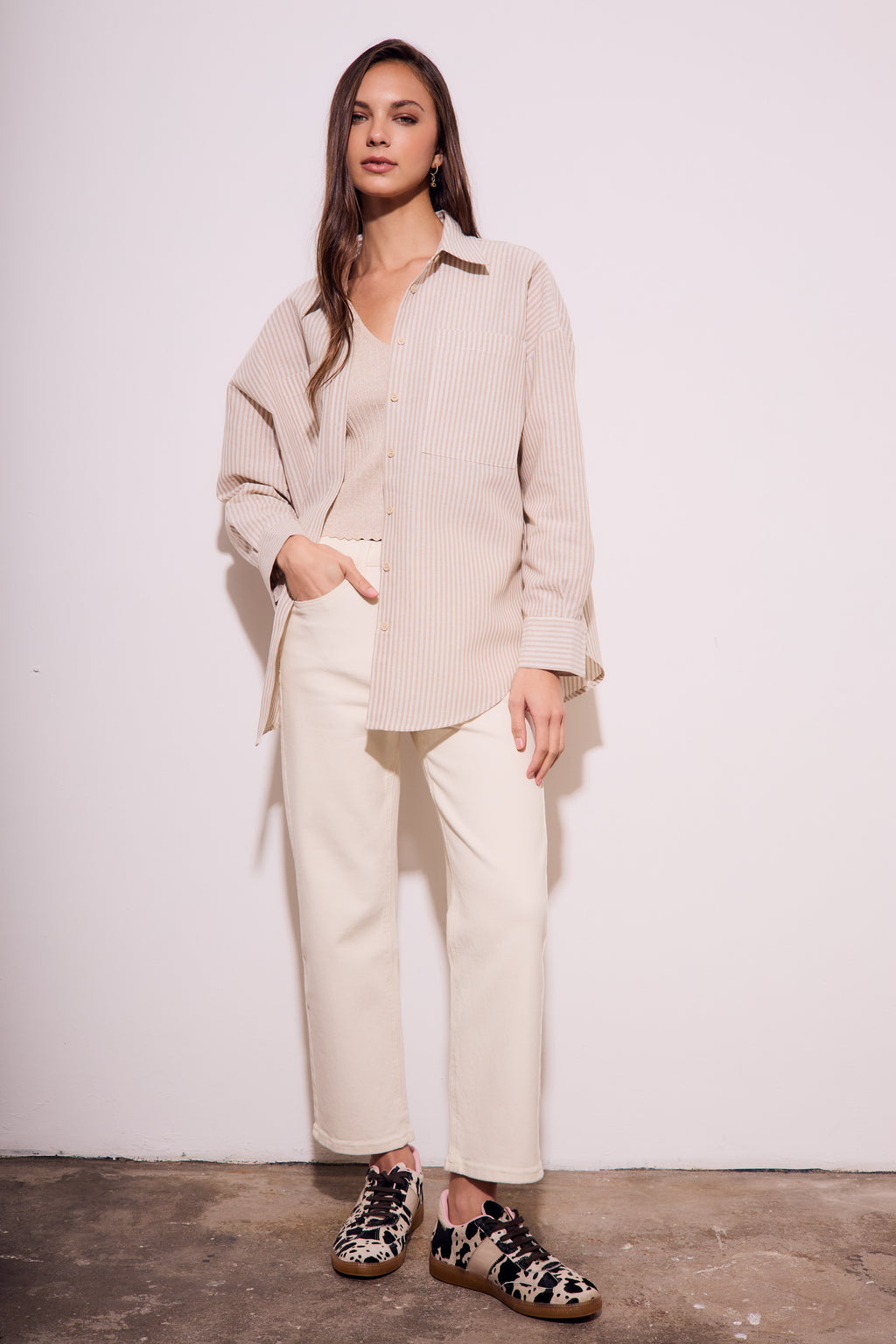 Camisa Listras - Areia