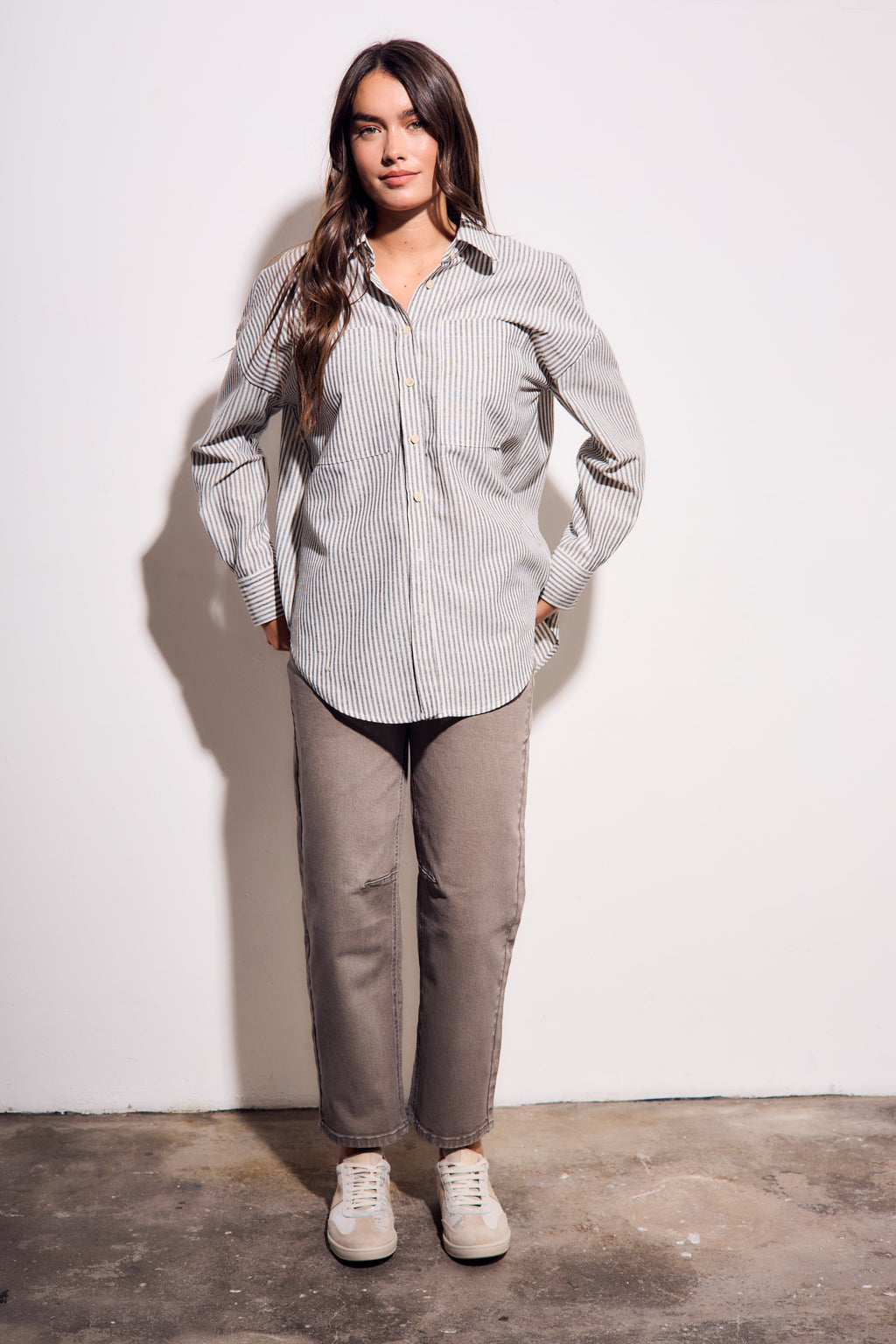 Camisa Listras - Cinza