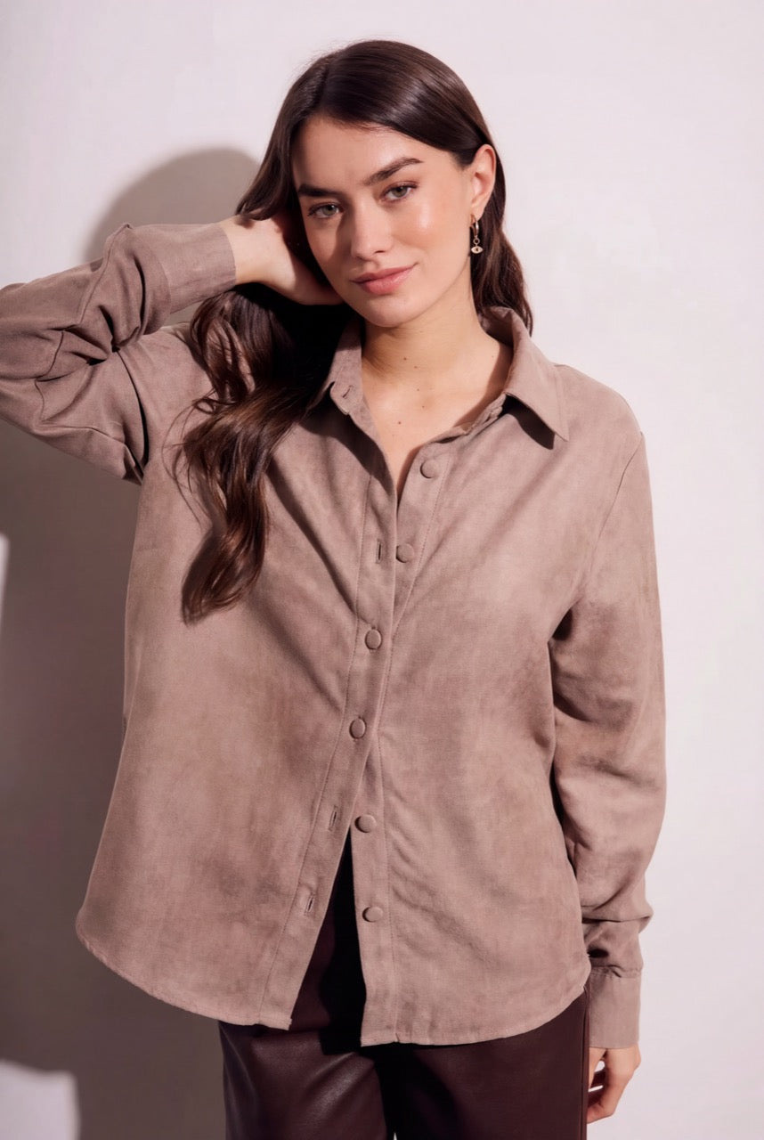 Camisa Camurça Vegana - Mocha