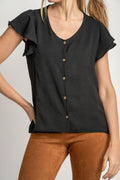 Blusa Decote V - Preto