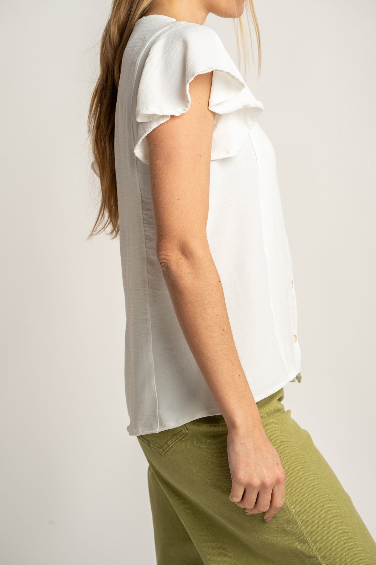 Blusa Decote V - Pérola