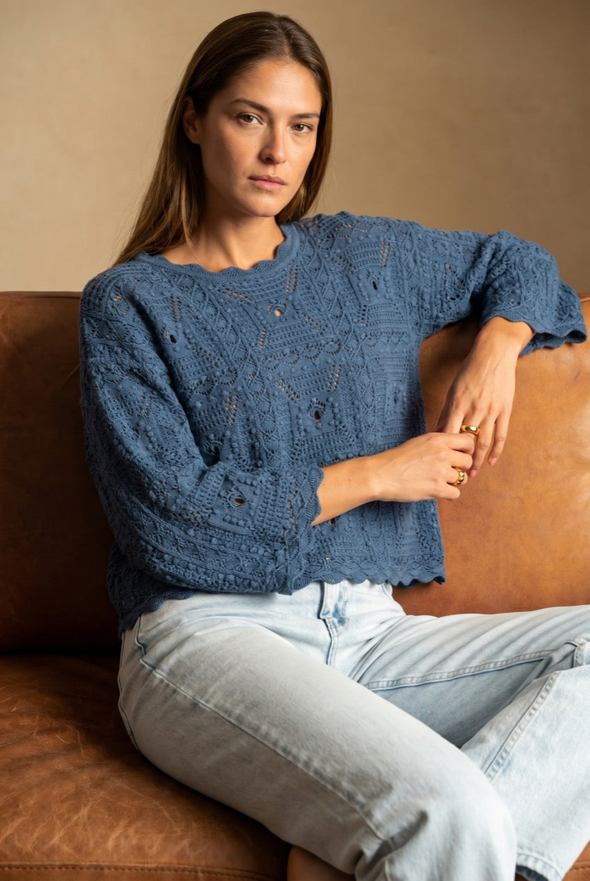 Suéter Textura - Denim