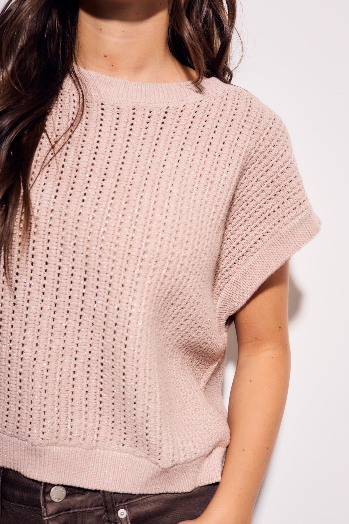 Colete Lurex - Rosa