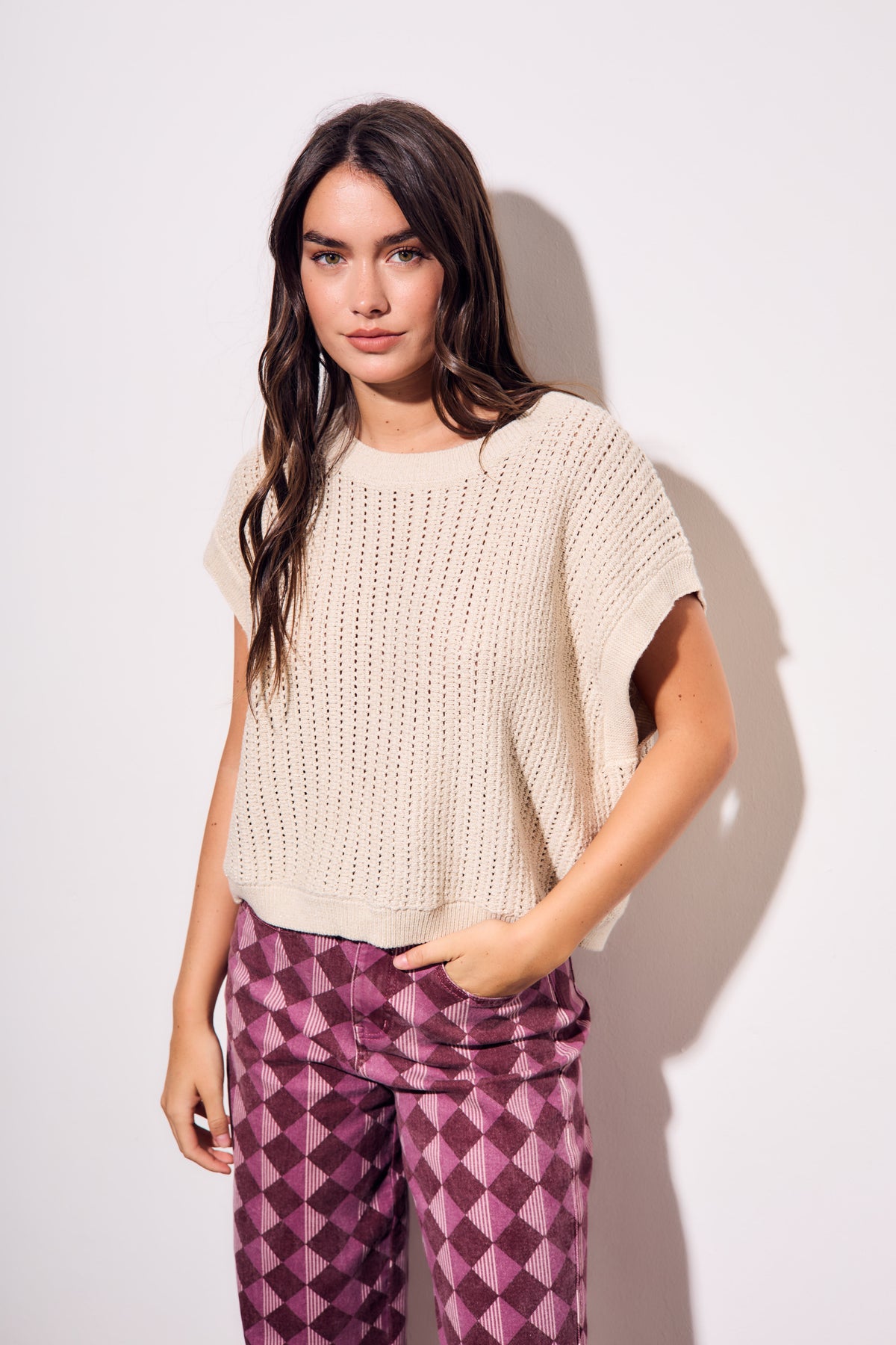 Colete Lurex - Bege Mescla
