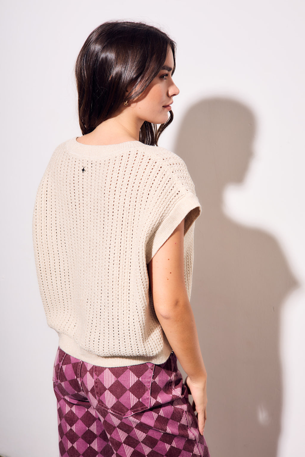 Colete Lurex - Bege Mescla