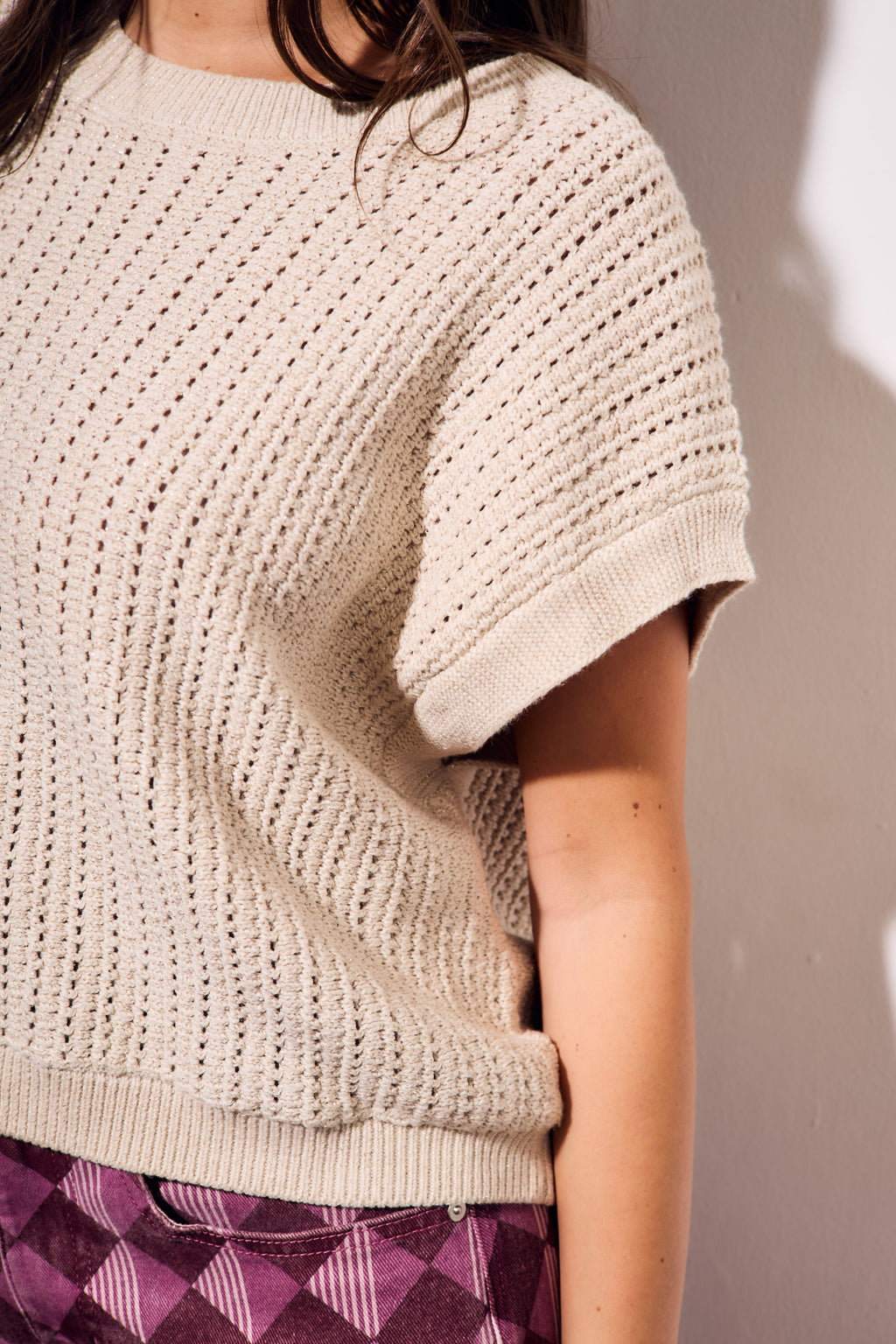 Colete Lurex - Bege Mescla