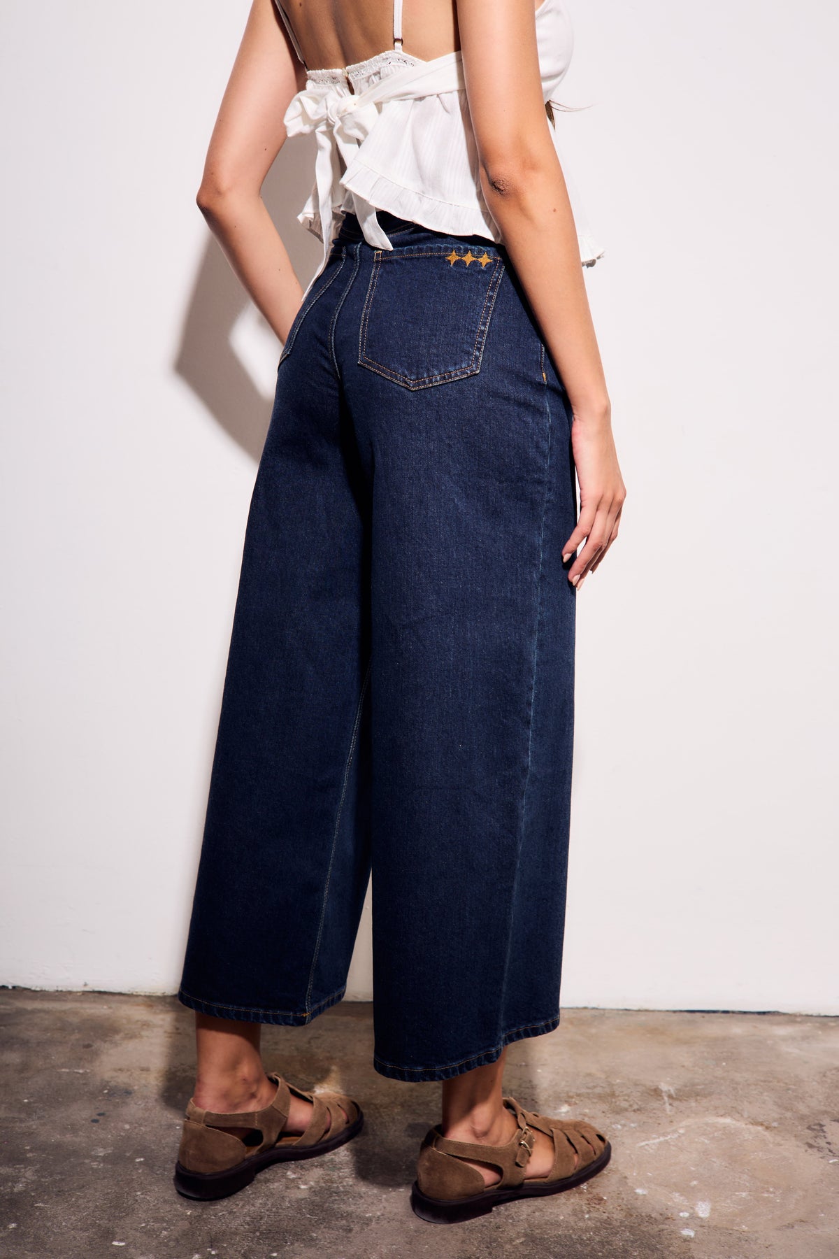 Jeans Wide Leg Denim - Lemon