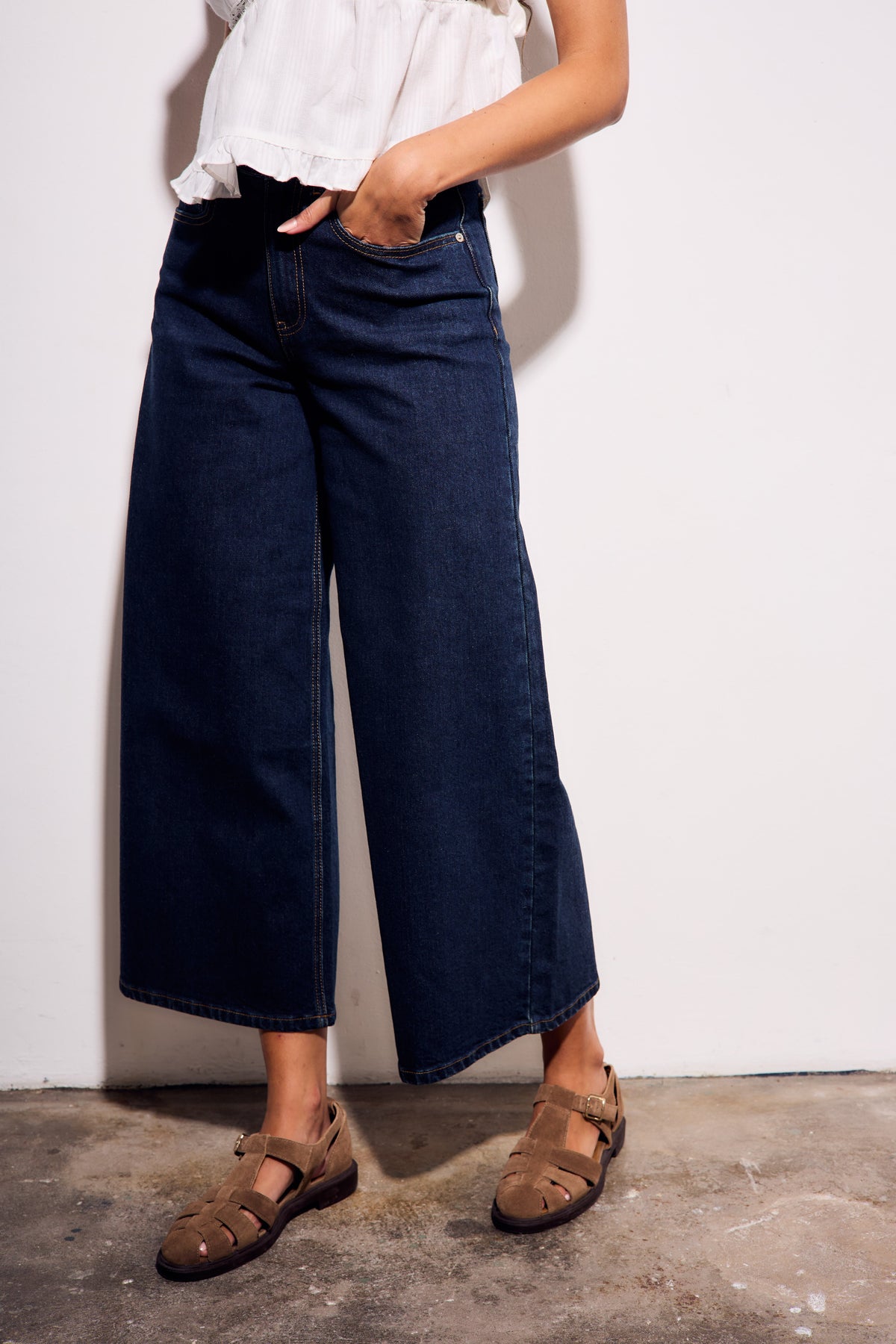 Jeans Wide Leg Denim - Lemon