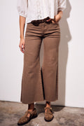 Jeans Wide Flared Wide Leg - Chocolate