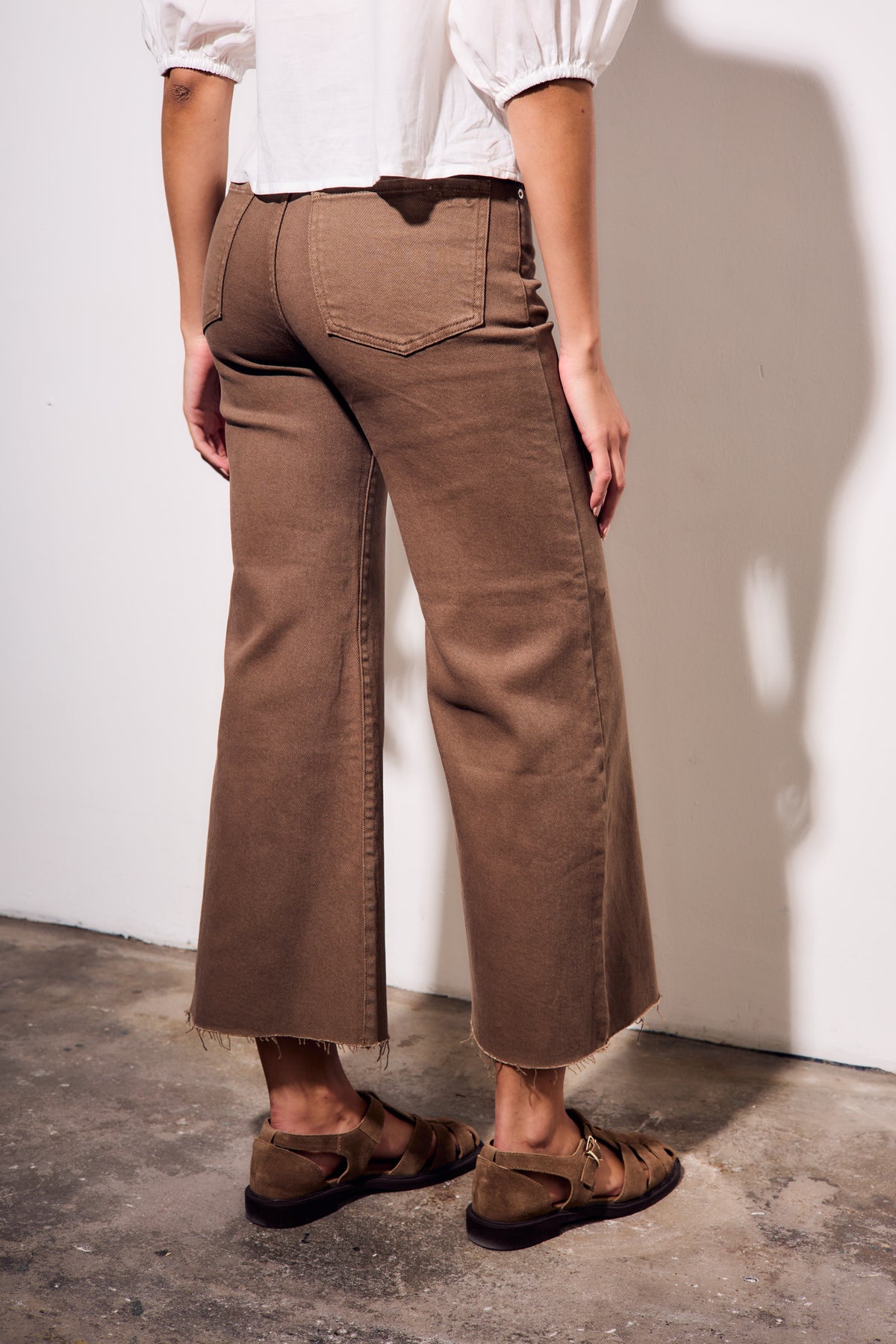 Jeans Wide Flared Wide Leg - Chocolate