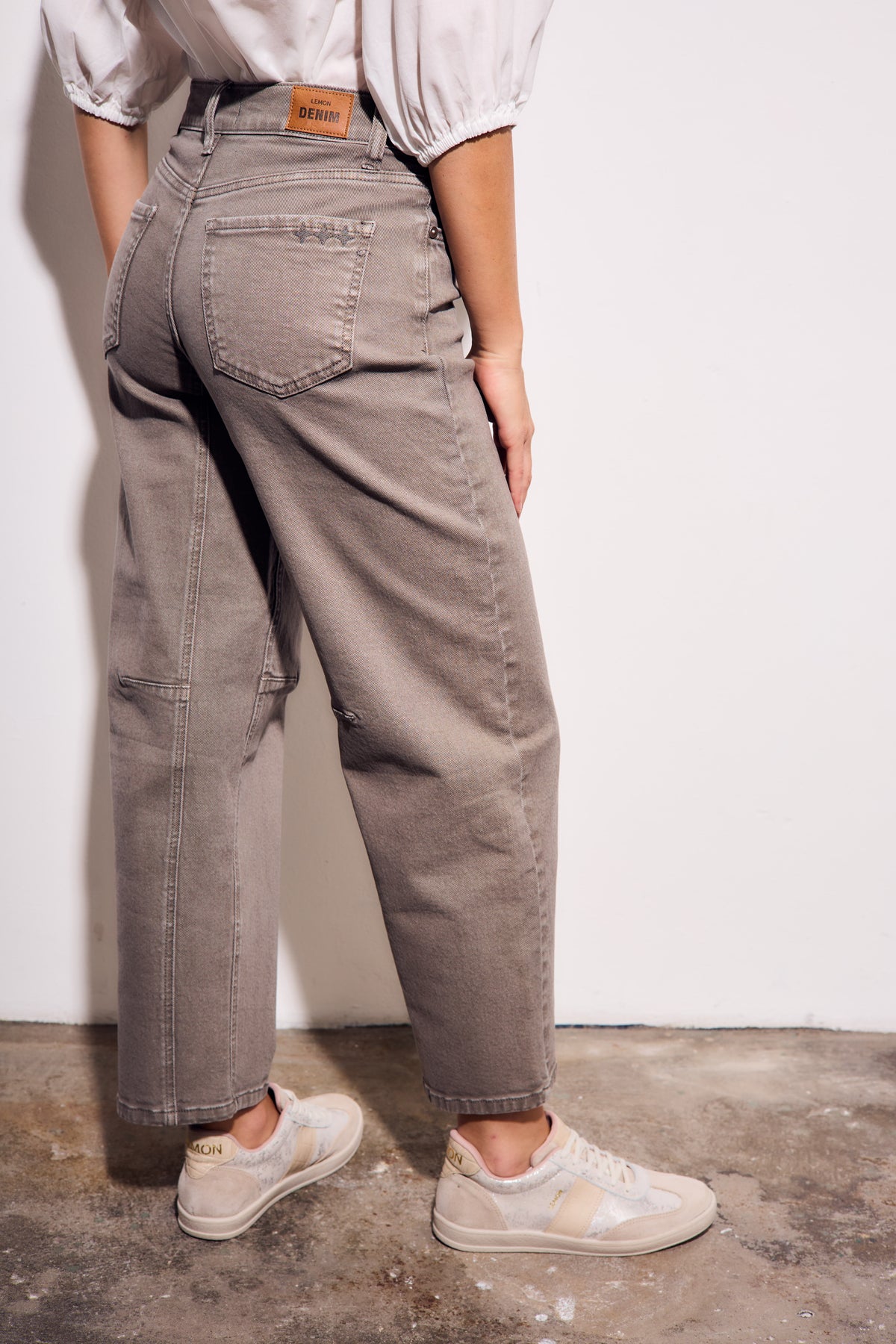 Jeans Baggy Barrel Lavado - Oliva