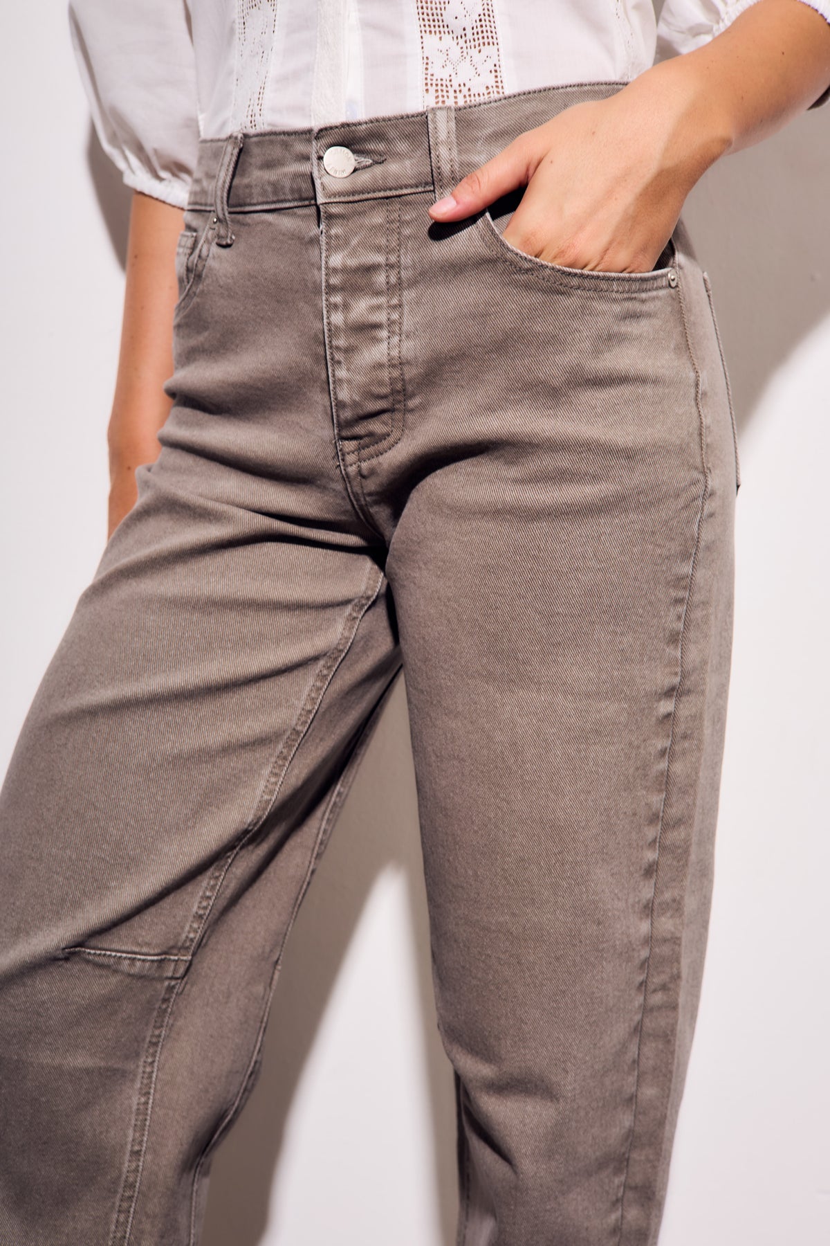 Jeans Baggy Barrel Lavado - Oliva