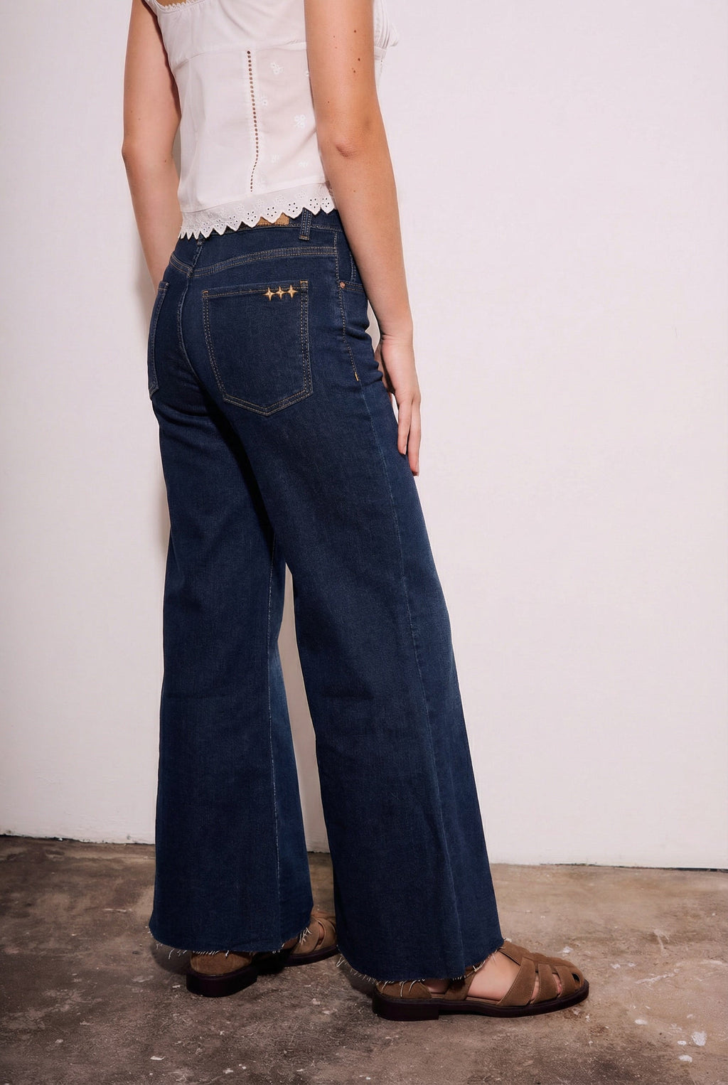 Jeans Flared Wide Leg Denim - Lemon