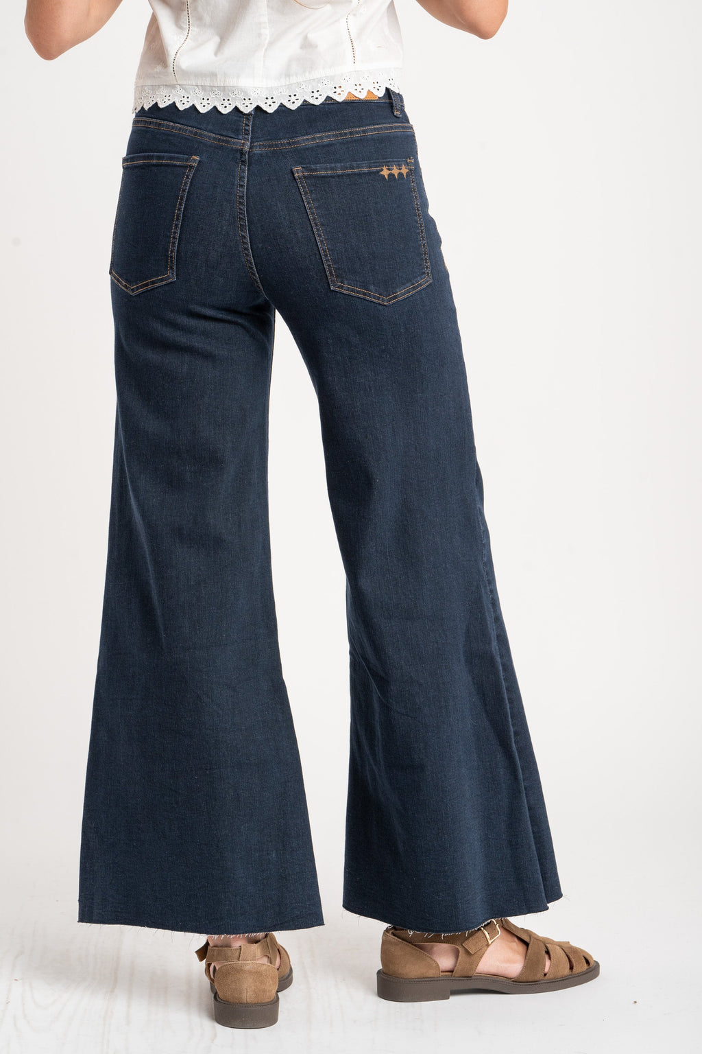 Jeans Flared Wide Leg Denim - Lemon