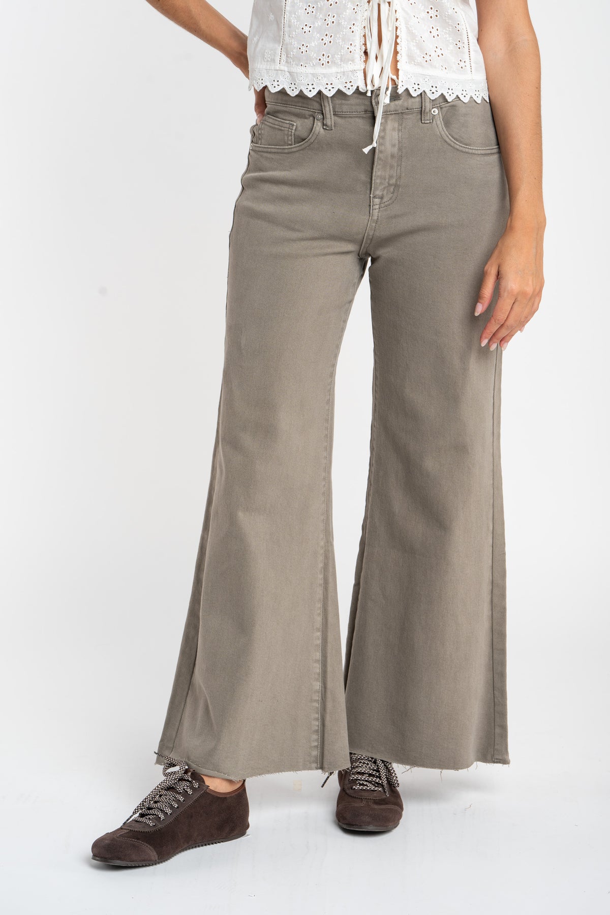 Jeans Flare Wide Leg - Topo