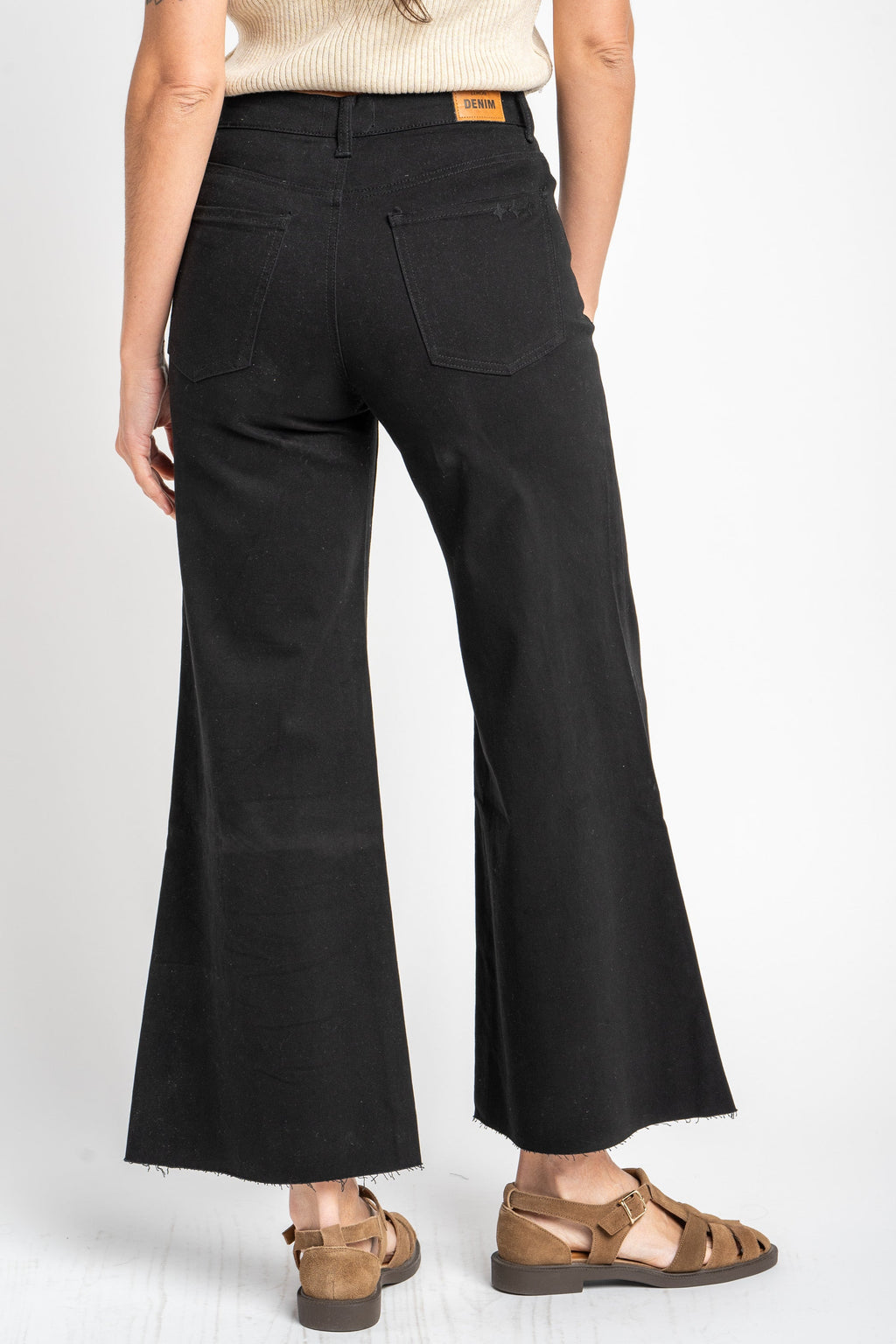 Jeans Flared Wide Leg Preto - Lemon