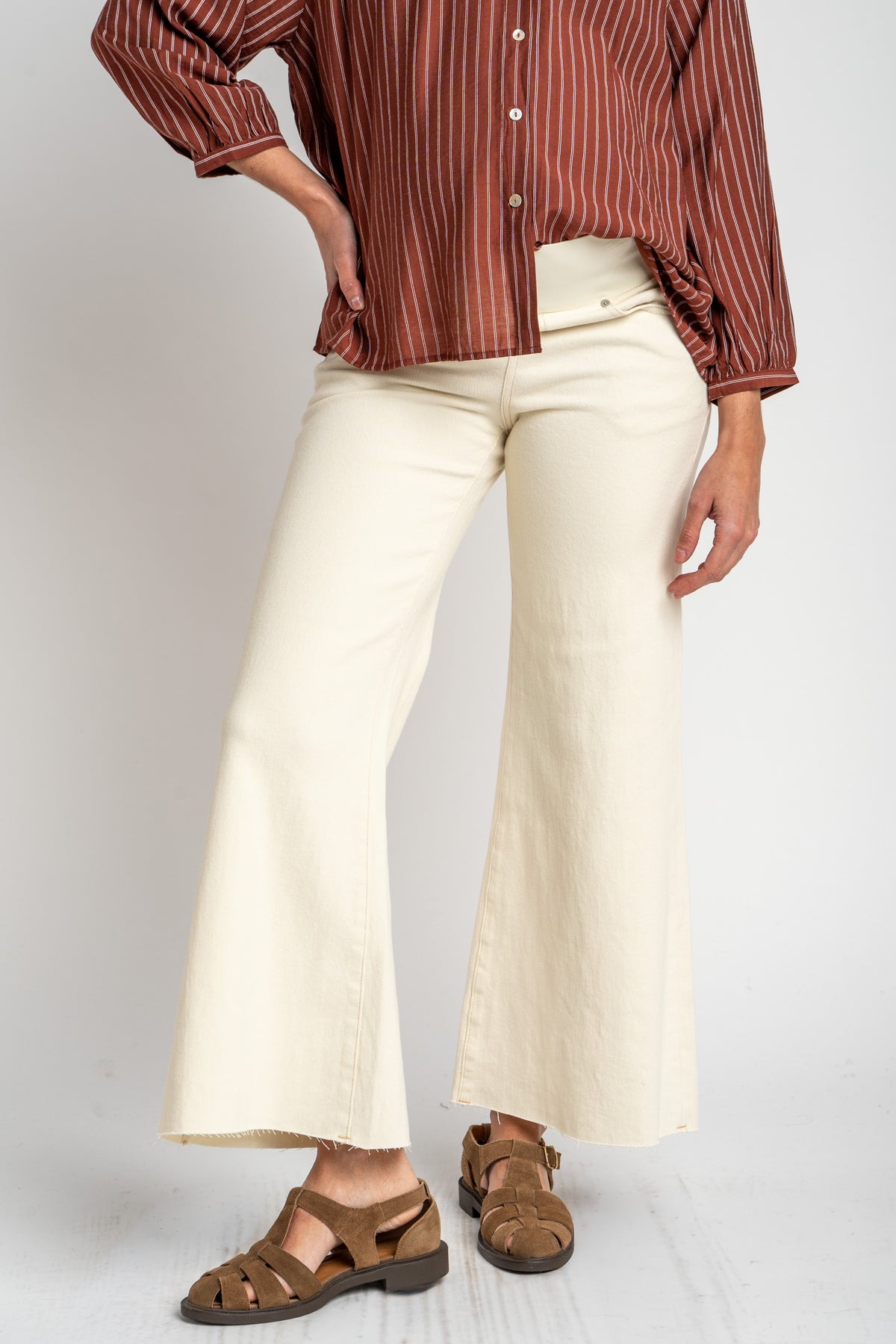 Jeans Lemon Mama Flare Perna Longa - Pérola