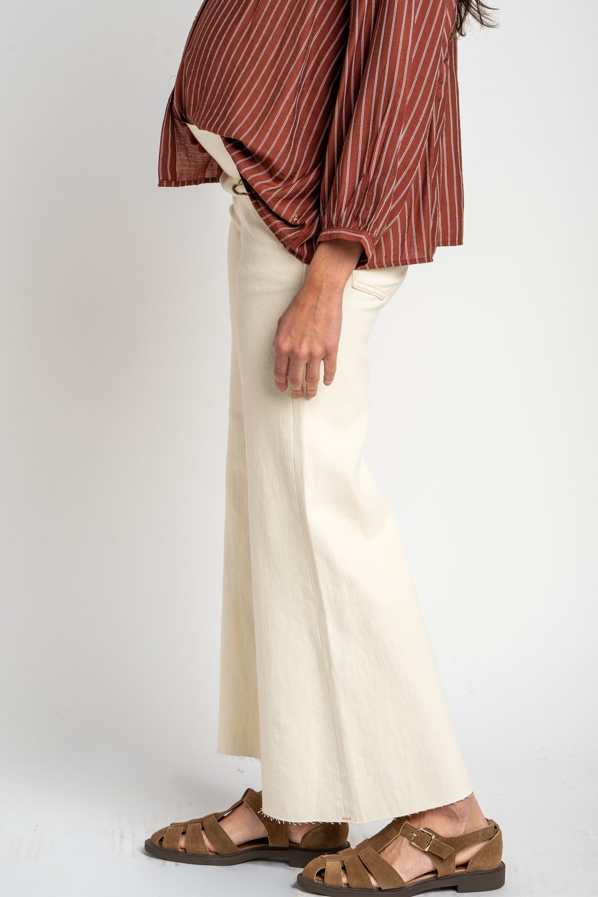 Jeans Lemon Mama Flare Perna Longa - Pérola