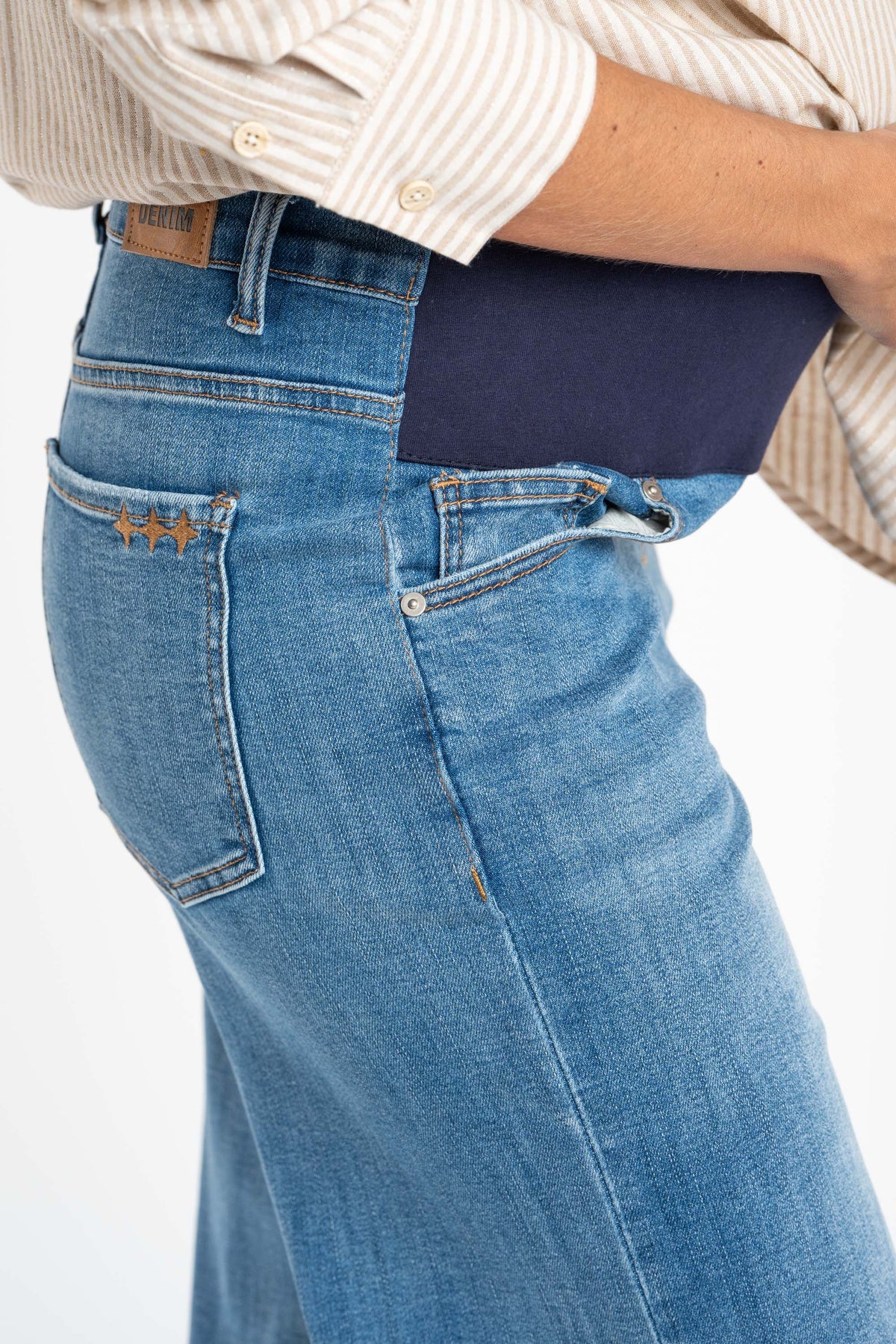 Jeans Lemon Mama Flare Perna Longa - Denim