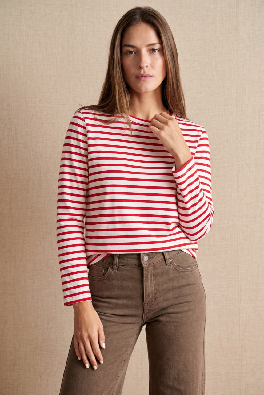 Camiseta Listrada Algodão Elastano