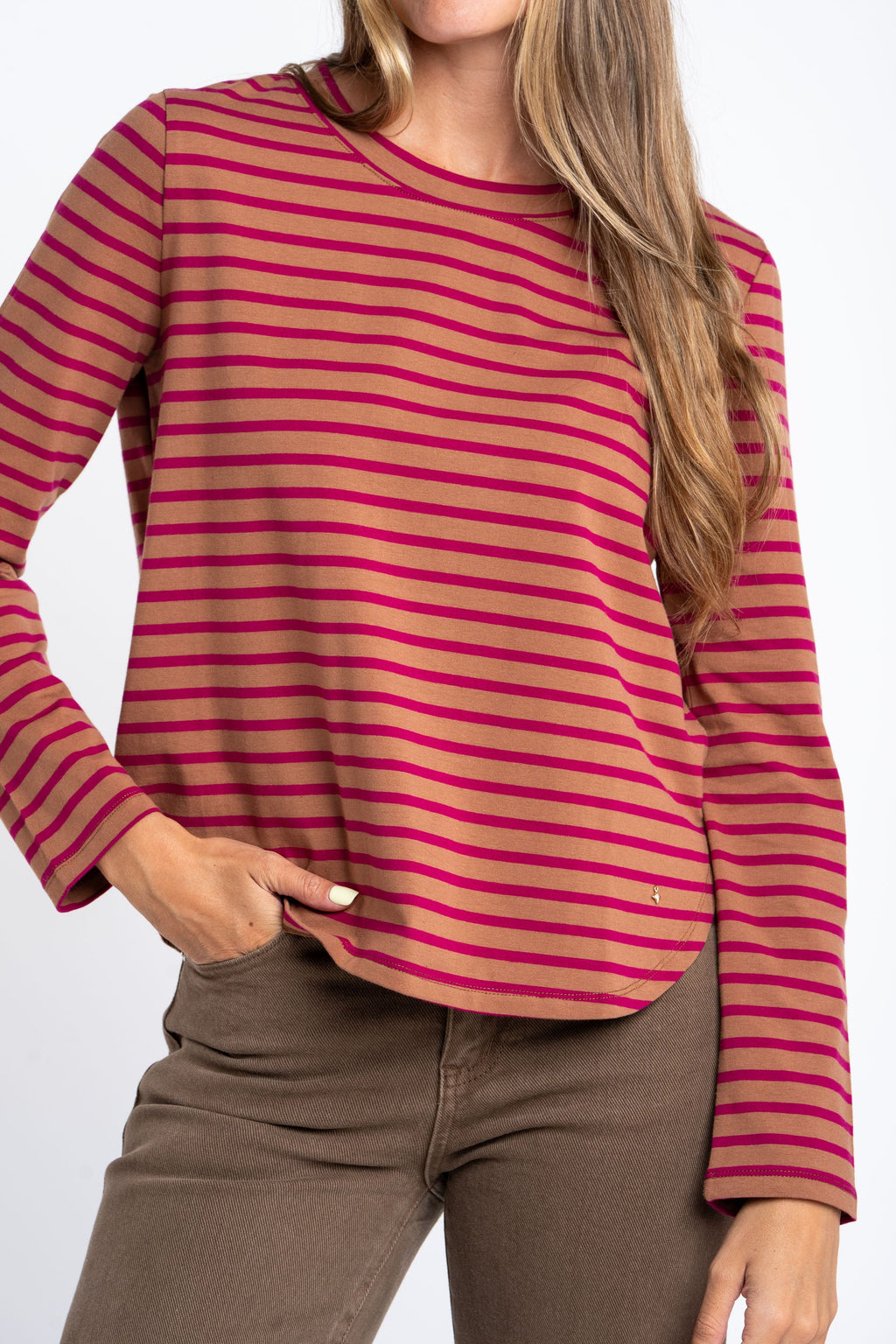 Camiseta Listrada Algodão Elastano