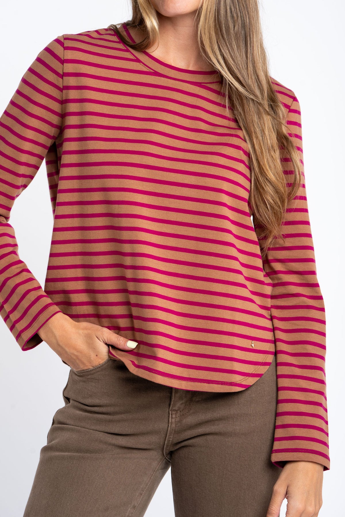 Camiseta Listrada Algodão Elastano