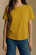 Camiseta Algodão Lavado Manga Curta - Mostarda