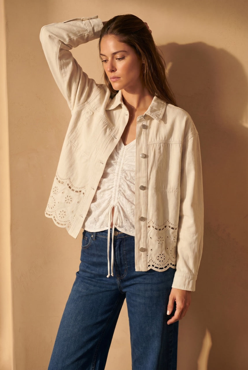 Sobrecamisa Broderie - Pérola