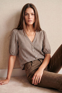 Blusa Gingham Chocolate - Lemon