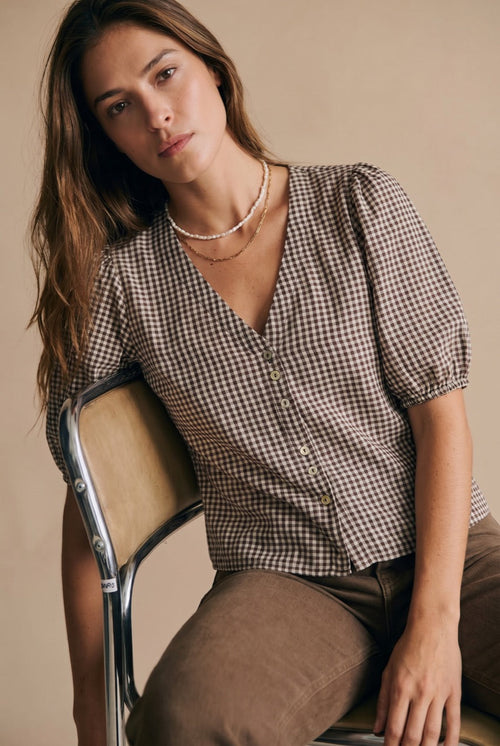 Blusa Gingham Chocolate - Lemon