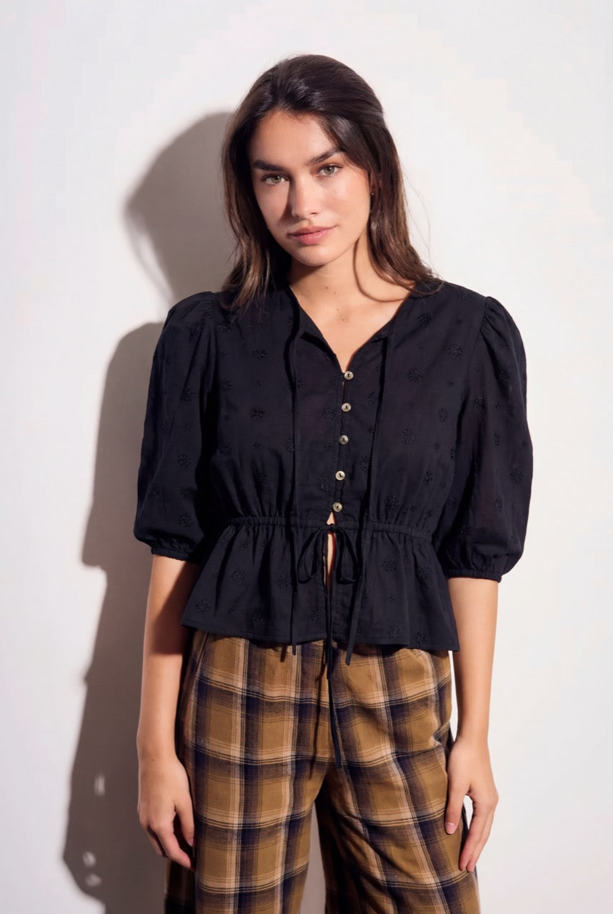 Blusa Broderie - Preto