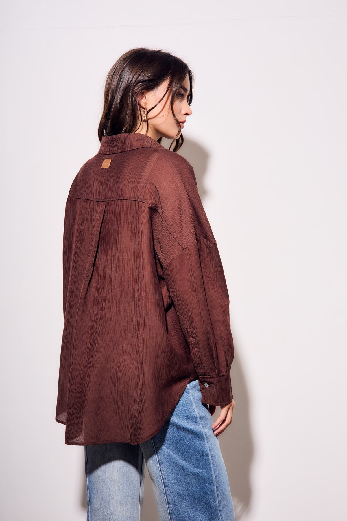 Camisa Tencel - Chocolate