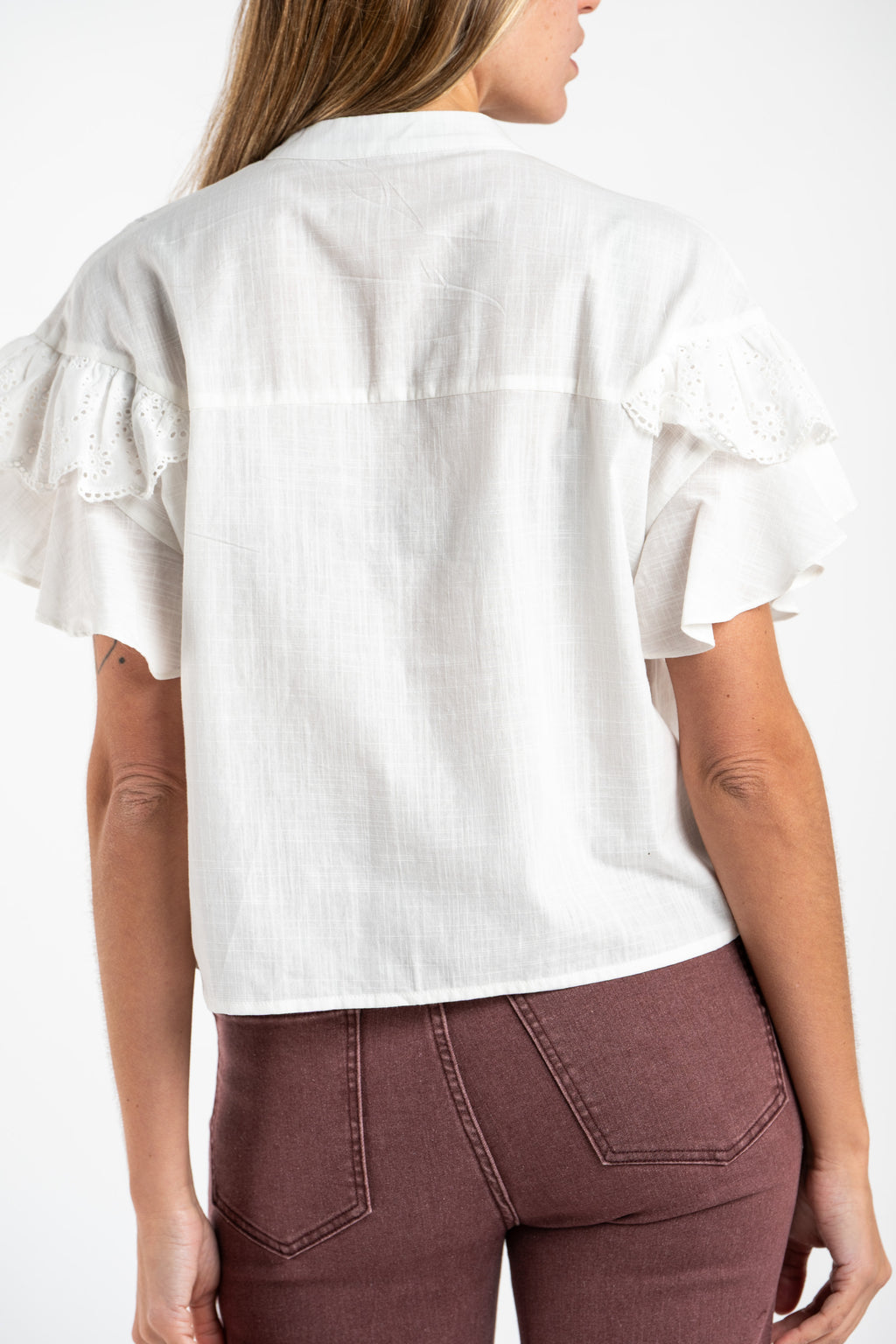 Blusa Babados Algodão - Pérola