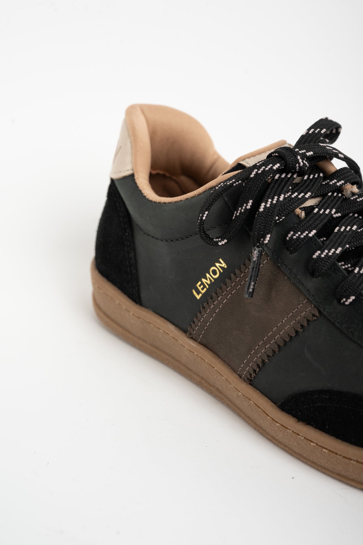 Tênis Couro Combinada - Preto