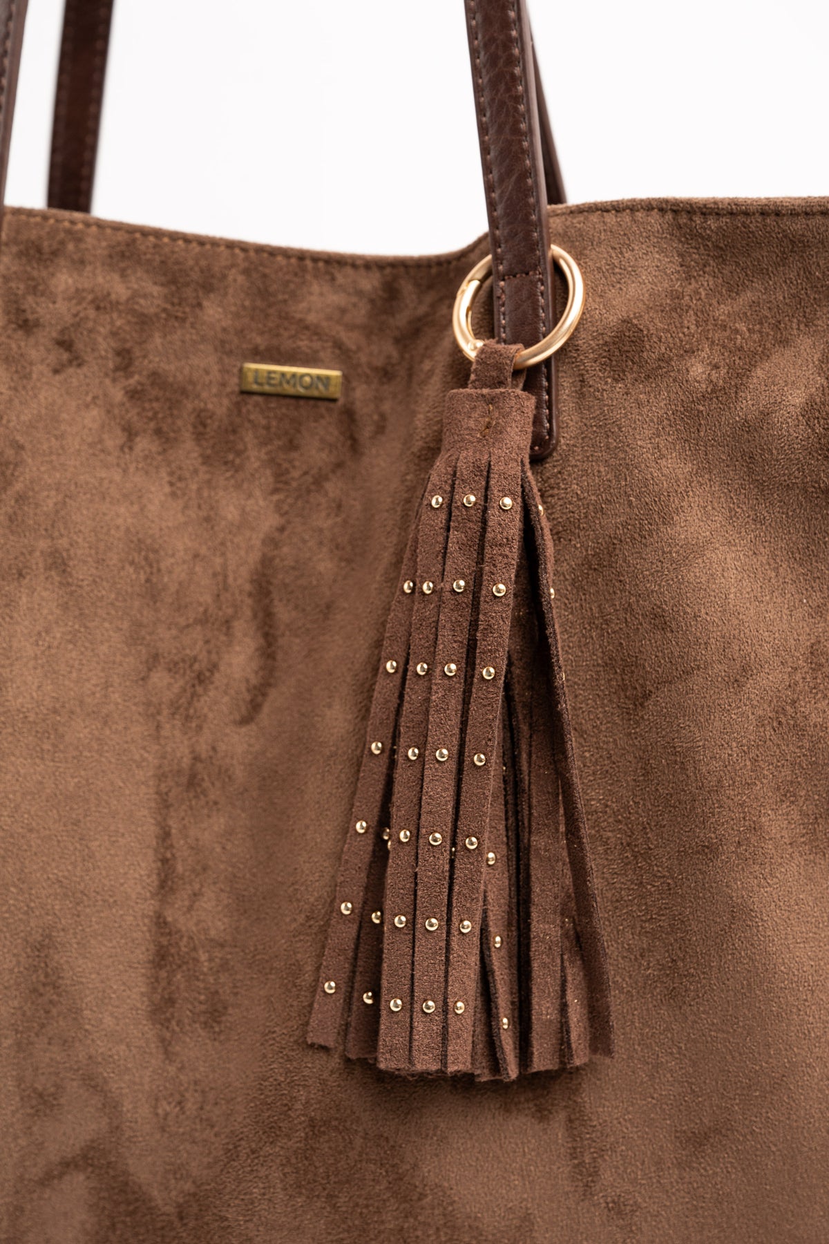 Charm Franjas e Tachas Camurça Vegana - Chocolate